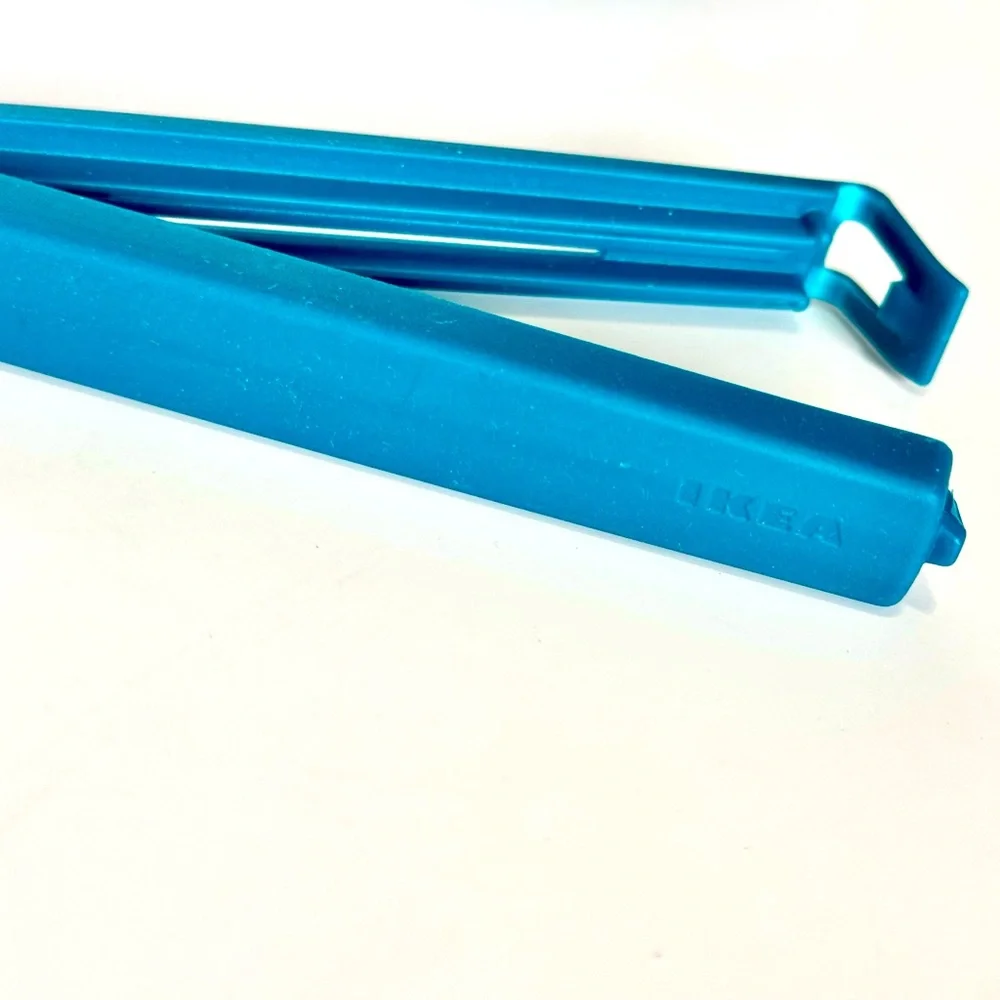 5 IKEA CHIP CLIPS Teal Blue & Red Plastic Food & Bag Storage Clips